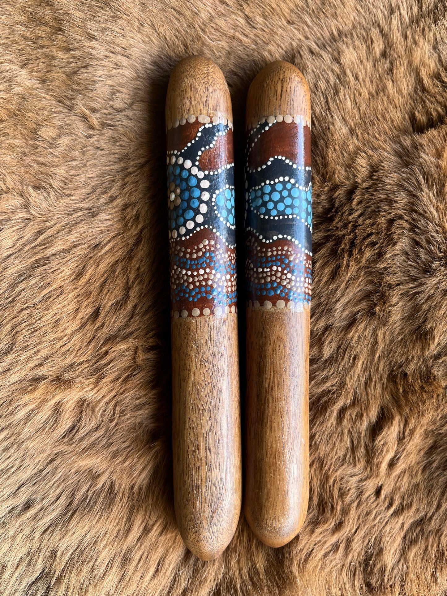 Painted Aboriginal Children's Clapsticks