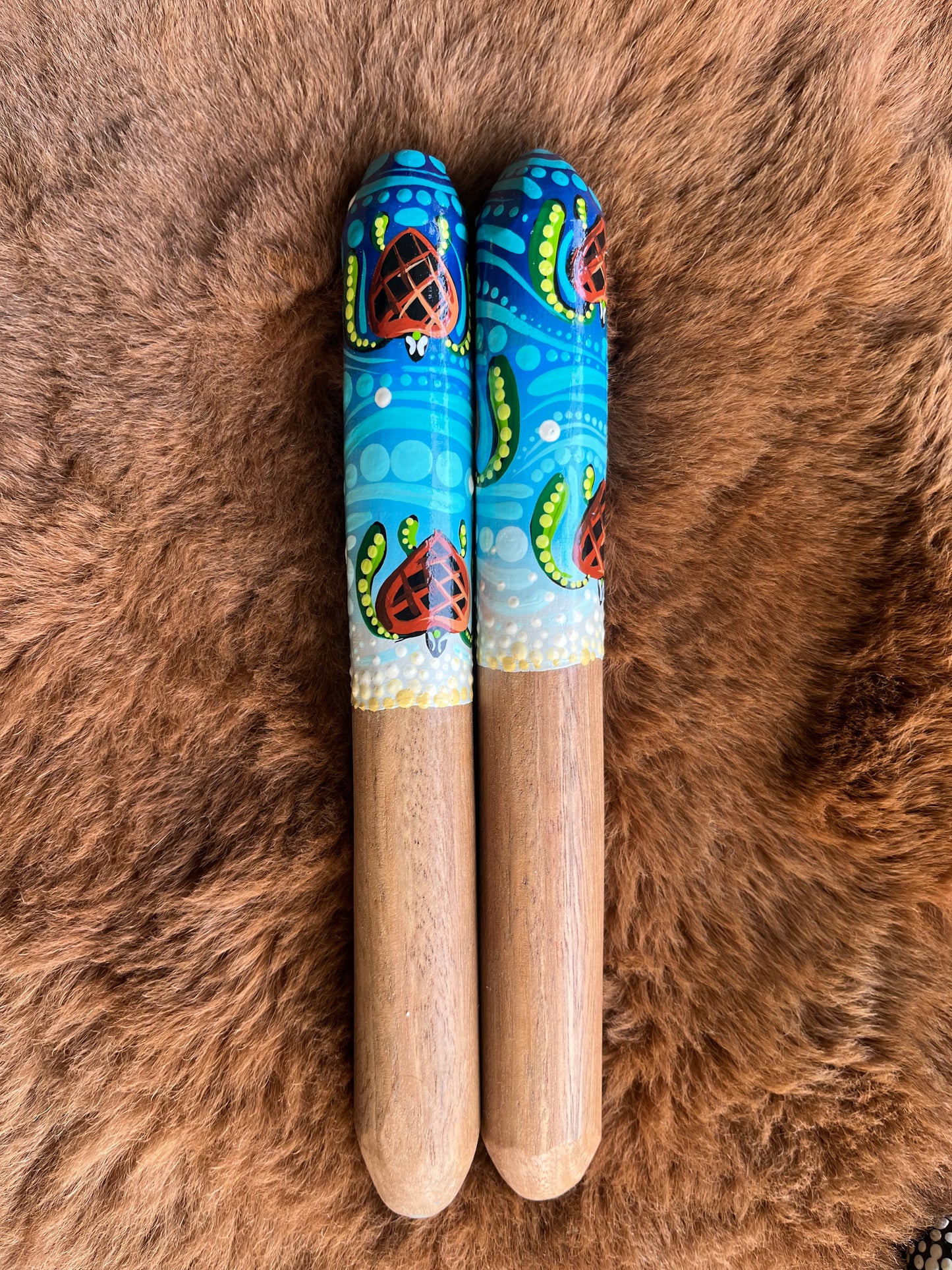 Painted Aboriginal Children's Clapsticks
