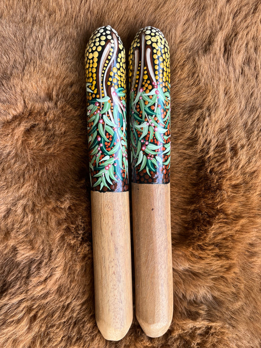 Painted Aboriginal Children's Clapsticks