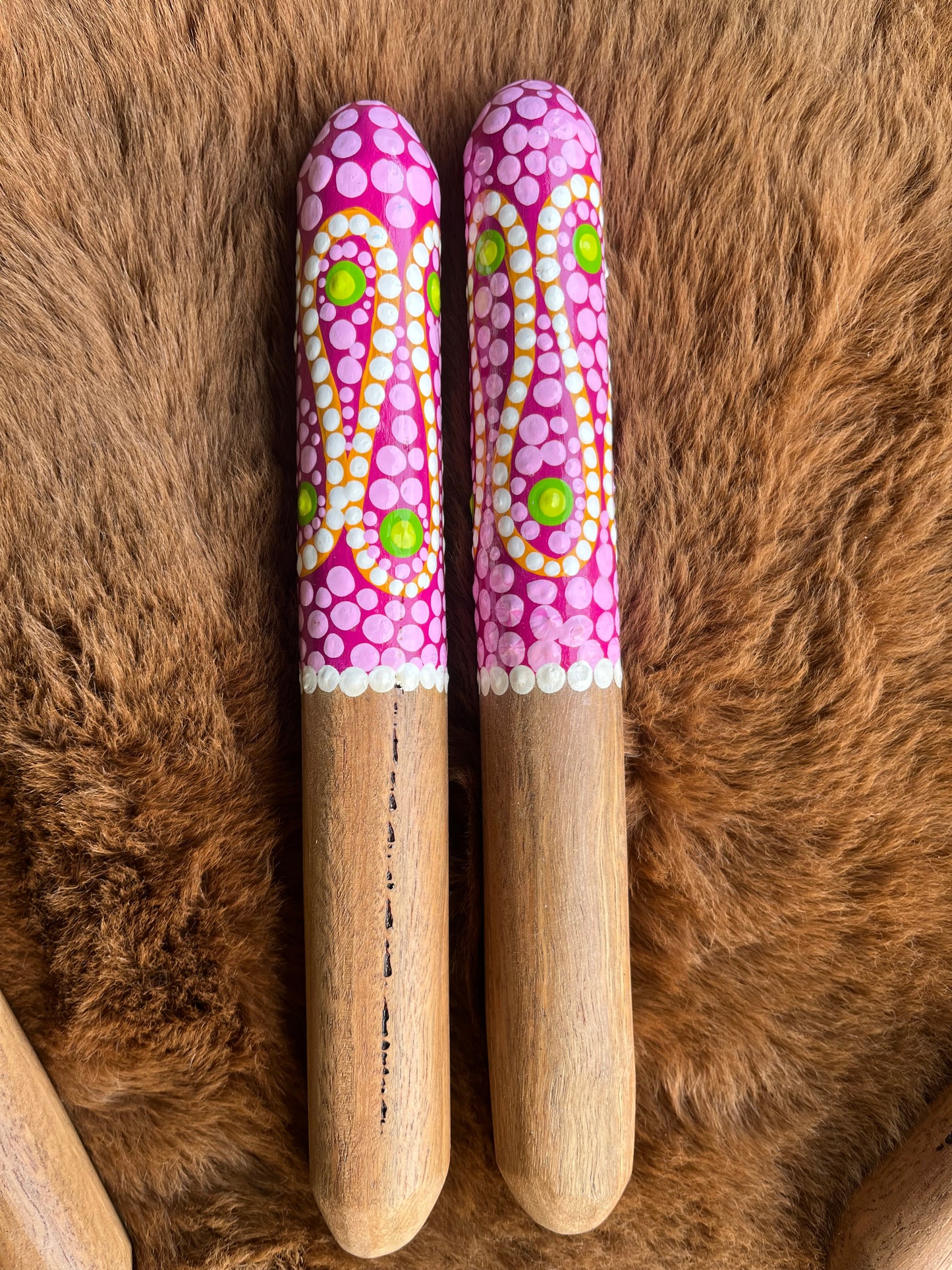 Painted Aboriginal Children's Clapsticks