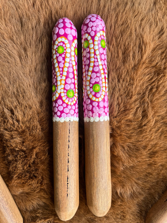 Painted Aboriginal Children's Clapsticks