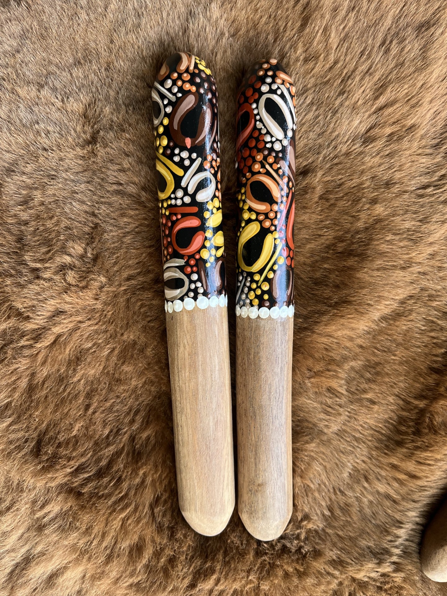 Painted Aboriginal Children's Clapsticks