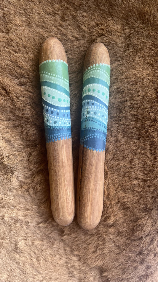 Painted Aboriginal Children's Clapsticks